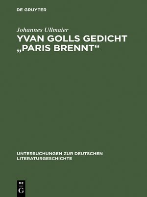 cover image of Yvan Golls Gedicht "Paris brennt"